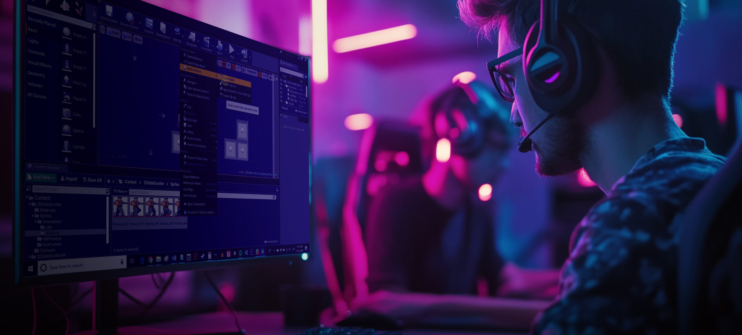 Game dev team slider